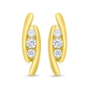 Sterling Silver 925 Earring Gold Plated Embedded With White Zircon