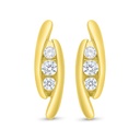 Sterling Silver 925 Earring Gold Plated Embedded With White Zircon