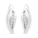 Sterling Silver 925 Earring Rhodium Plated Embedded With White Zircon