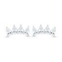 Sterling Silver 925 Earring Rhodium Plated Embedded With White Zircon