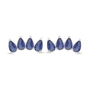 Sterling Silver 925 Earring Rhodium Plated Embedded With Sapphire Corundum 