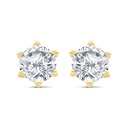 Sterling Silver 925 Earring Gold Plated Embedded With White Zircon