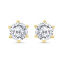 Sterling Silver 925 Earring Gold Plated Embedded With White Zircon