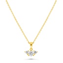 Sterling Silver 925 Necklace Golden Plated Embedded With White Zircon