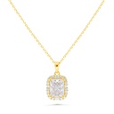 Sterling Silver 925 Necklace Golden Plated Embedded With White Zircon