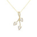 Sterling Silver 925 Necklace Gold Plated Embedded With White Zircon