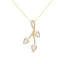 Sterling Silver 925 Necklace Gold Plated Embedded With White Zircon