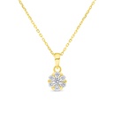 Sterling Silver 925 Necklace Gold Plated Embedded With White Zircon