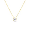 Sterling Silver 925 Necklace Gold Plated Embedded With White Zircon