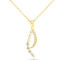 Sterling Silver 925 Necklace Gold Plated Embedded With White Zircon