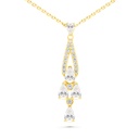 Sterling Silver 925 Necklace Gold Plated Embedded With White Zircon