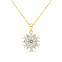 Sterling Silver 925 Necklace Gold Plated Embedded With White Zircon