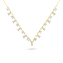 Sterling Silver 925 Necklace Gold Plated Embedded With White Zircon