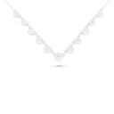 Sterling Silver 925 Necklace Rhodium Plated Embedded With White Zircon