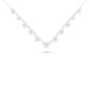 Sterling Silver 925 Necklace Rhodium Plated Embedded With Yellow Zircon And White Zircon