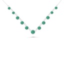 Sterling Silver 925 Necklace Rhodium Plated Embedded With Emerald Zircon And White Zircon