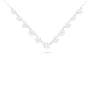 Sterling Silver 925 Necklace Rhodium Plated Embedded With pink Zircon And White Zircon