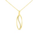 Sterling Silver 925 Necklace Gold Plated Embedded With White Zircon