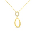 Sterling Silver 925 Necklace Gold Plated Embedded With White Zircon