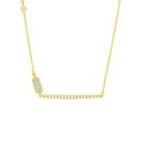 Sterling Silver 925 Necklace Gold Plated Embedded With White Zircon