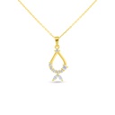 Sterling Silver 925 Necklace Gold Plated Embedded With White Zircon