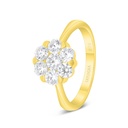 Sterling Silver 925 Ring Gold Plated Embedded With White Zircon