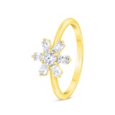 Sterling Silver 925 Ring Gold Plated Embedded With White Zircon