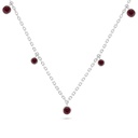 Sterling Silver 925 Necklace Rhodium Plated Embedded With Ruby Corundum 