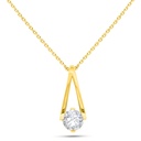 Sterling Silver 925 Necklace Golden Plated Embedded With White Zircon