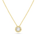 Sterling Silver 925 Necklace Golden Plated Embedded With White Zircon