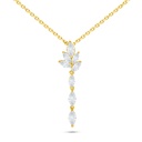 Sterling Silver 925 Necklace Golden Plated Embedded With White Zircon