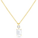 Sterling Silver 925 Necklace Golden Plated Embedded With White Zircon