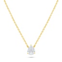 Sterling Silver 925 Necklace Golden Plated Embedded With White Zircon