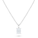 Sterling Silver 925 Necklace Rhodium Plated Embedded With White Zircon