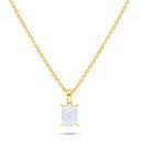 Sterling Silver 925 Necklace Golden Plated Embedded With White Zircon