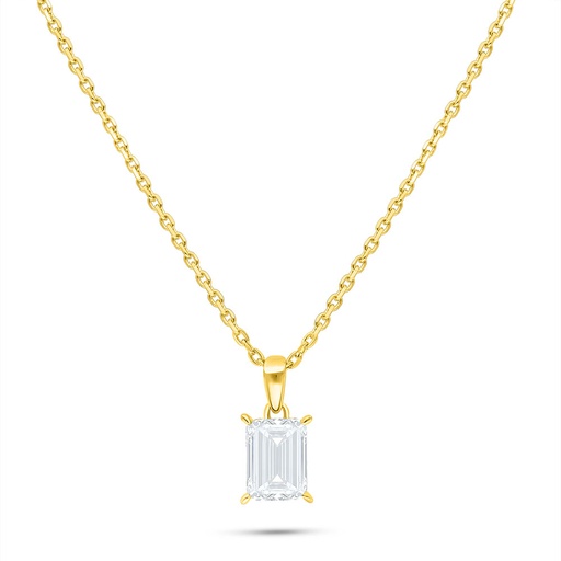 [NCL02WCZ00000B529] Sterling Silver 925 Necklace Golden Plated Embedded With White Zircon