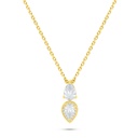 Sterling Silver 925 Necklace Golden Plated Embedded With White Zircon