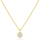 Sterling Silver 925 Necklace Golden Plated Embedded With White Zircon