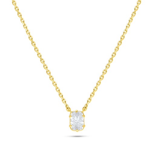 [NCL02WCZ00000B538] Sterling Silver 925 Necklace Golden Plated Embedded With White Zircon