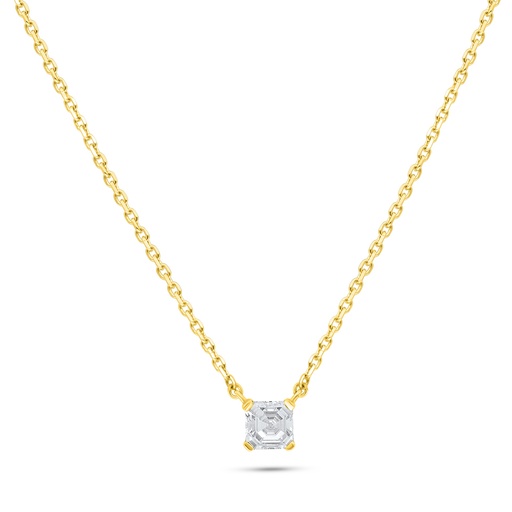 [NCL02WCZ00000B541] Sterling Silver 925 Necklace Golden Plated Embedded With White Zircon