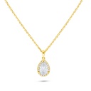 Sterling Silver 925 Necklace Golden Plated Embedded With White Zircon