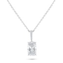 Sterling Silver 925 Necklace Rhodium Plated Embedded With White Zircon