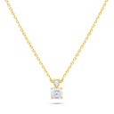 Sterling Silver 925 Necklace Golden Plated Embedded With White Zircon