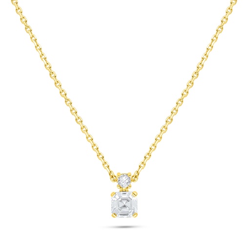 [NCL02WCZ00000B545] Sterling Silver 925 Necklace Golden Plated Embedded With White Zircon