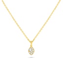 Sterling Silver 925 Necklace Golden Plated Embedded With White Zircon