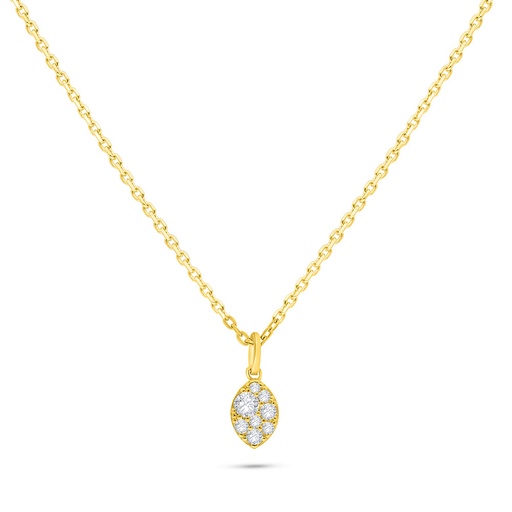 [NCL02WCZ00000B598] Sterling Silver 925 Necklace Golden Plated Embedded With White Zircon