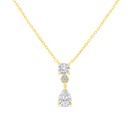 Sterling Silver 925 Necklace Golden Plated Embedded With White Zircon