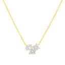 Sterling Silver 925 Necklace Golden Plated Embedded With White Zircon