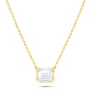 Sterling Silver 925 Necklace Golden Plated Embedded With White Zircon