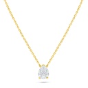 Sterling Silver 925 Necklace Golden Plated Embedded With White Zircon